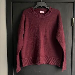Pink Lily Red Crew Neck Sweater Cozy Essential